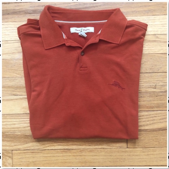 Tommy Bahama Other - Tommy Bahama Rust Wood Button Polo Shirt XL